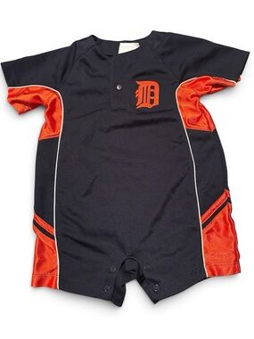 Vintage Detroit Tigers Infant One-Piece Romper in Navy and Orange